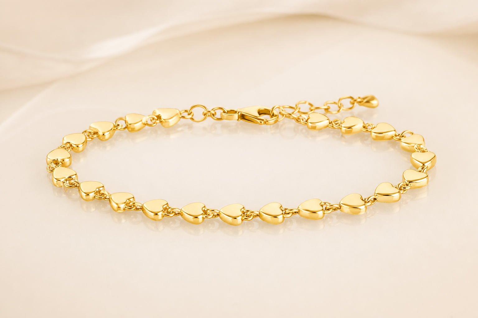 Heart Link Gold Bracelet